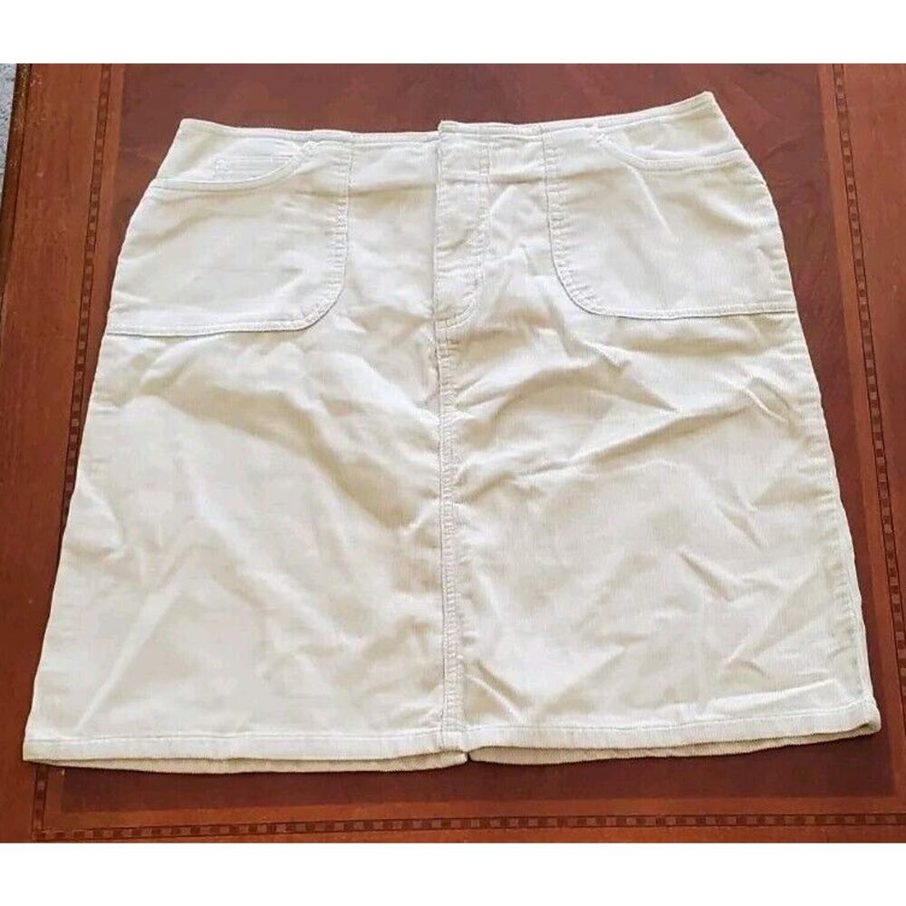 Beige Corduroy Knee Length Skirt Junction West Size 12 Made In Nicaragua